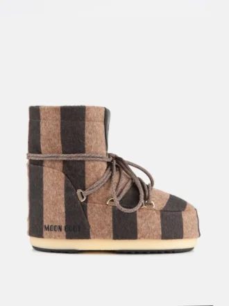 Botas de fieltro a rayas Icon Low Beige de Jacquemus + Moon Boot