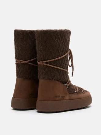 Botas de punto Ltrack en color cacao de Moon Boot X Guest in Residence