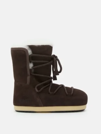 Botas Evx de gamuza y piel de oveja en marrón oscuro