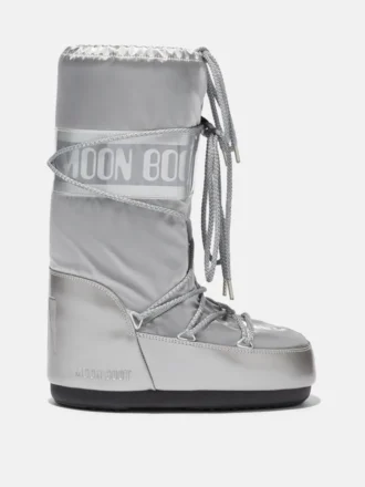 Botas Icon Glance de satén plateado