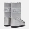 Botas Icon Glance de satén plateado