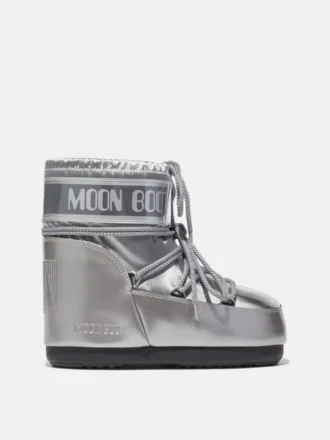 Botas Icon Low Glance de satén plateado