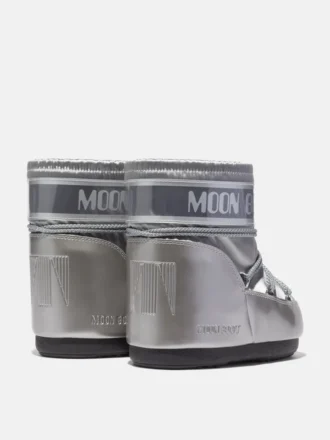 Botas Icon Low Glance de satén plateado