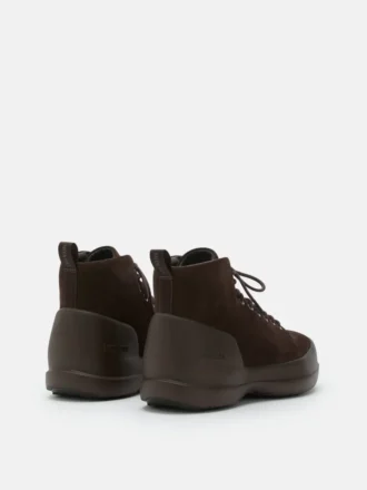 Botas medias con cordones de gamuza marrón oscuro Mezzaluna