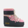 Botas Moon Boot X Guest in Residence Icon Low de ante con pedrería en gris y rosa