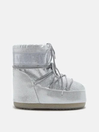Botines Icon Low con purpurina plateada