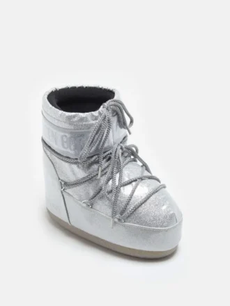 Botines Icon Low con purpurina plateada