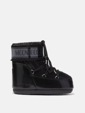 Botines Icon Low Glance de satén negro