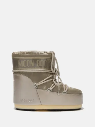 Botines Icon Low Glance de satén platino