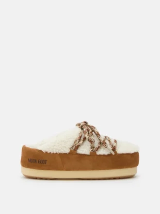 Mules Evx de piel de oveja marrón