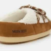 Mules Evx de piel de oveja marrón