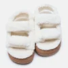 Sandalias blancas de piel de oveja Sandalias blancas de piel de oveja