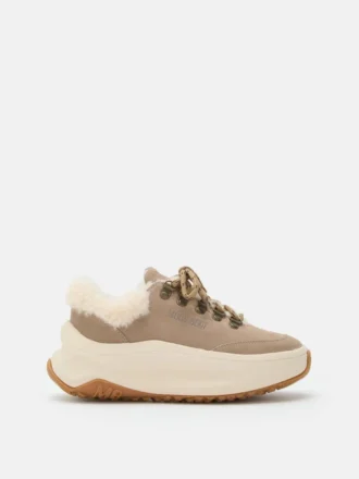 Zapatillas Moon247 City de piel de oveja en color beige