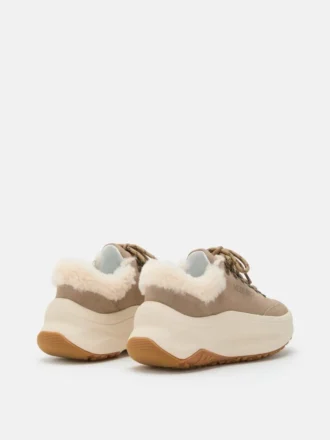 Zapatillas Moon247 City de piel de oveja en color beige
